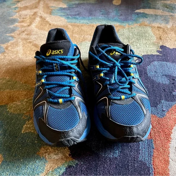 Asics Blue and Yellow Athletic Shoes Lightweight Breathable Design - Picture 4 of 16